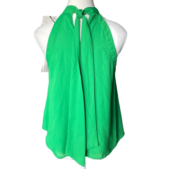 Zara TRF Green Halter Blouse w/ Neck Tie - Picture 3 of 12